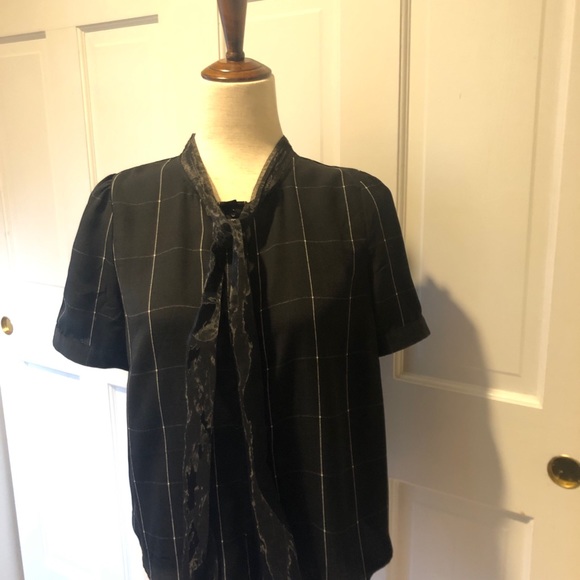Modcloth Black Silver Shirt Organza Neck Tie NEW - Picture 7 of 9